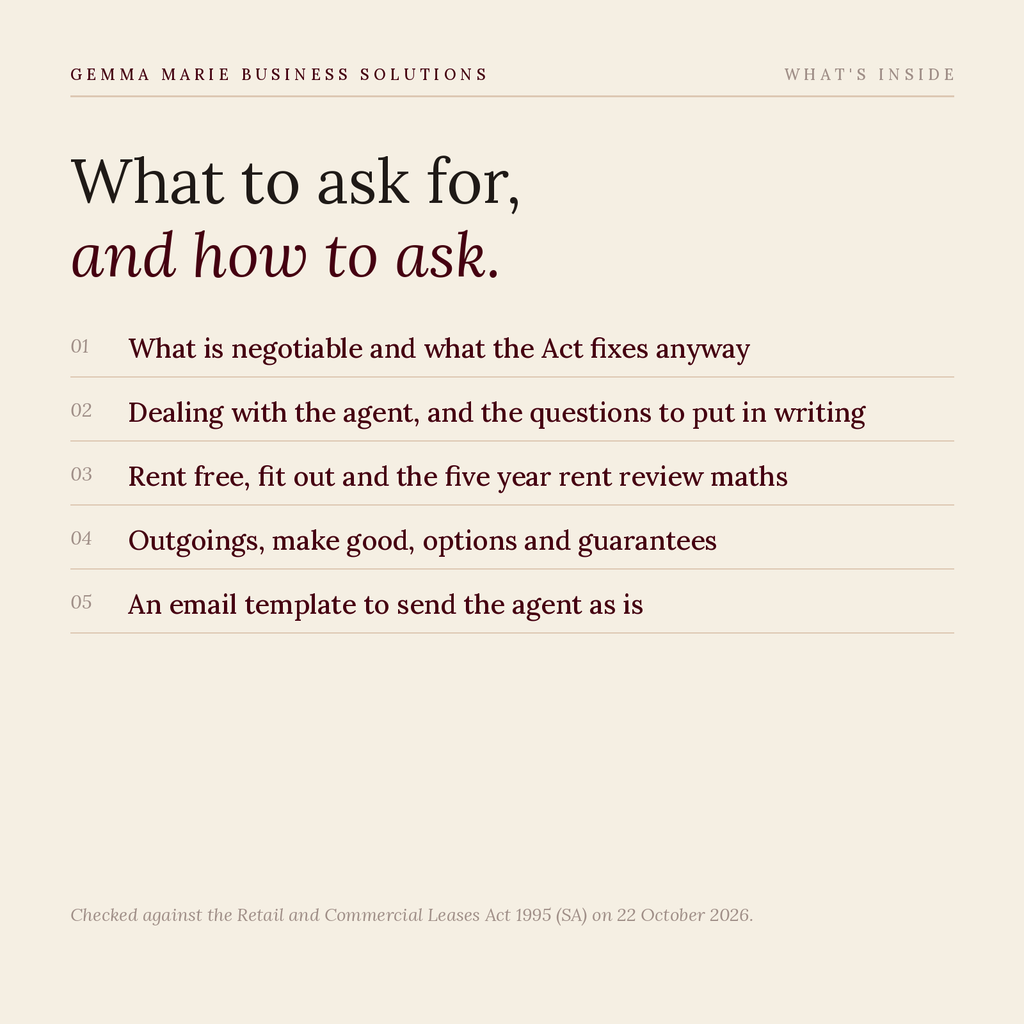 How do I negotiate my lease? The South Australia version