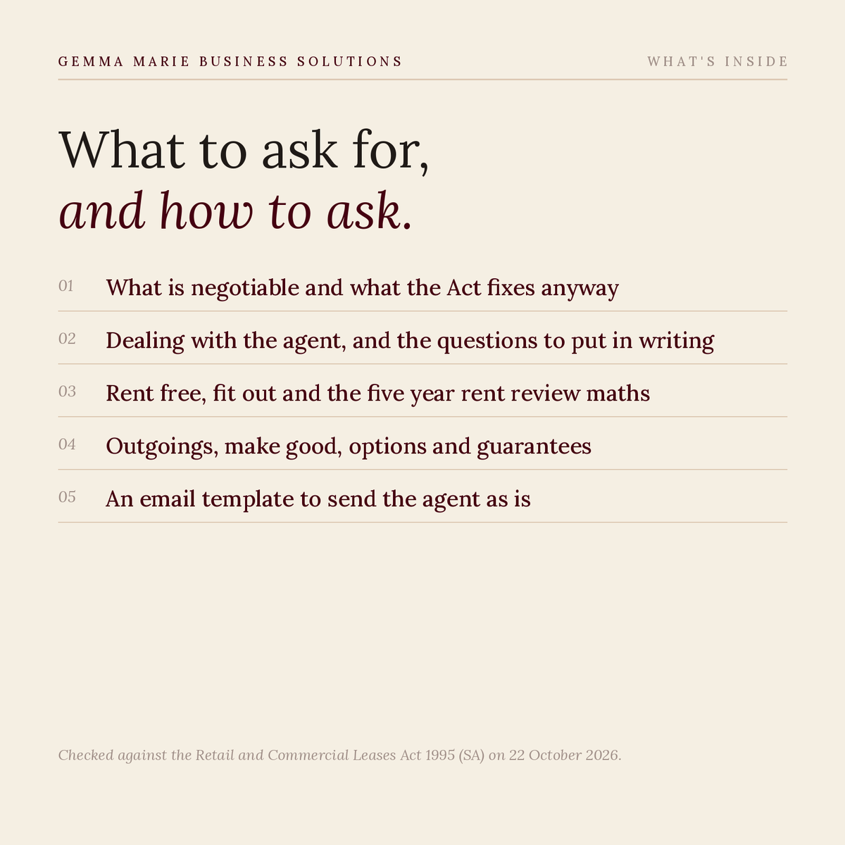 How do I negotiate my lease? The South Australia version